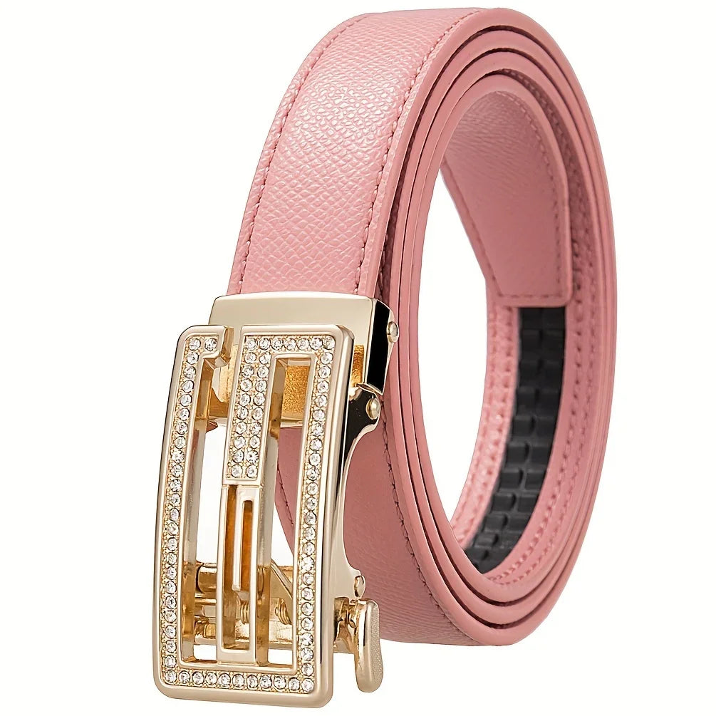 Ceinture Femme en Microfibre – Boucle Automatique Élégante | Style Décontracté & Chic