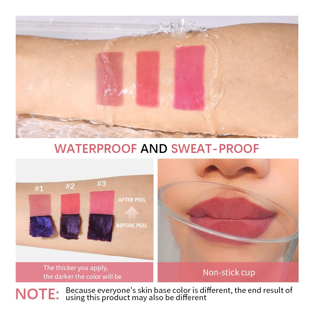 Rouge à lèvres liquide mat – encre longue durée, waterproof, anti-transfert, 3 couleurs
