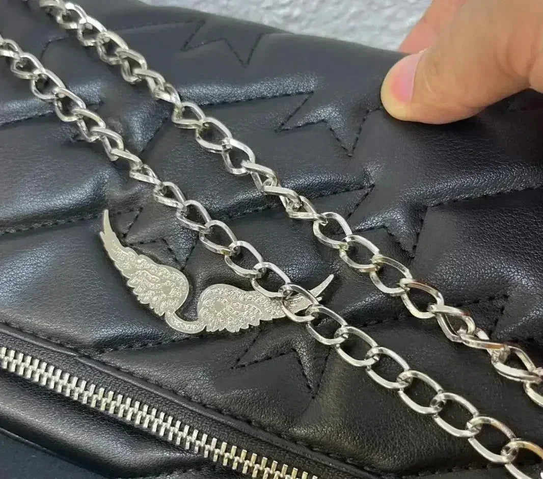 Sac à Main Femme Élégant – Bandoulière Chaîne & Détails Cloutés – Style Vintage Chic Zadig Voltaire