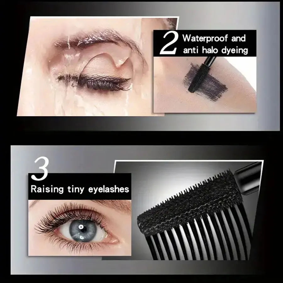 Mascara Étanche 4D – Longue Tenue, Volume & Courbure Intense, Résistant aux Bavures