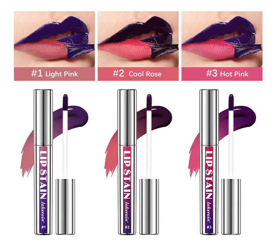 Rouge à lèvres liquide mat – encre longue durée, waterproof, anti-transfert, 3 couleurs