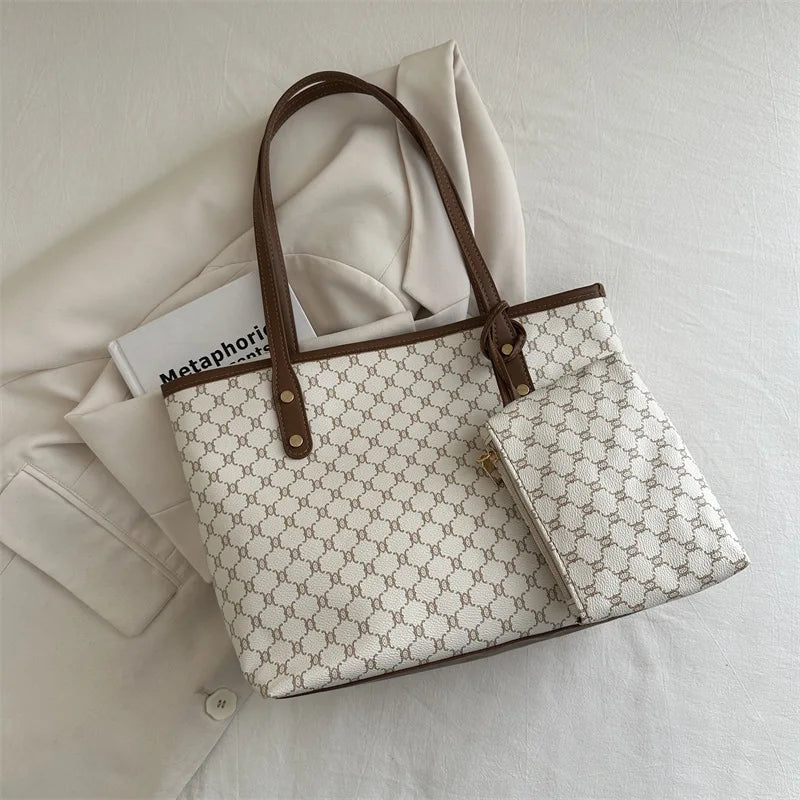 Sac Fourre-Tout Femme Grande Capacité – Tote Bag Élégant PU Cuir avec Pochette Amovible, Style Chic & Tendance 2024