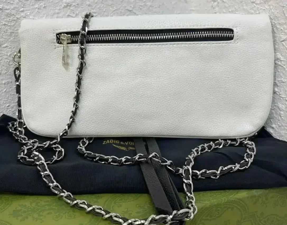 Sac à Main Femme Élégant – Bandoulière Chaîne & Détails Cloutés – Style Vintage Chic Zadig Voltaire