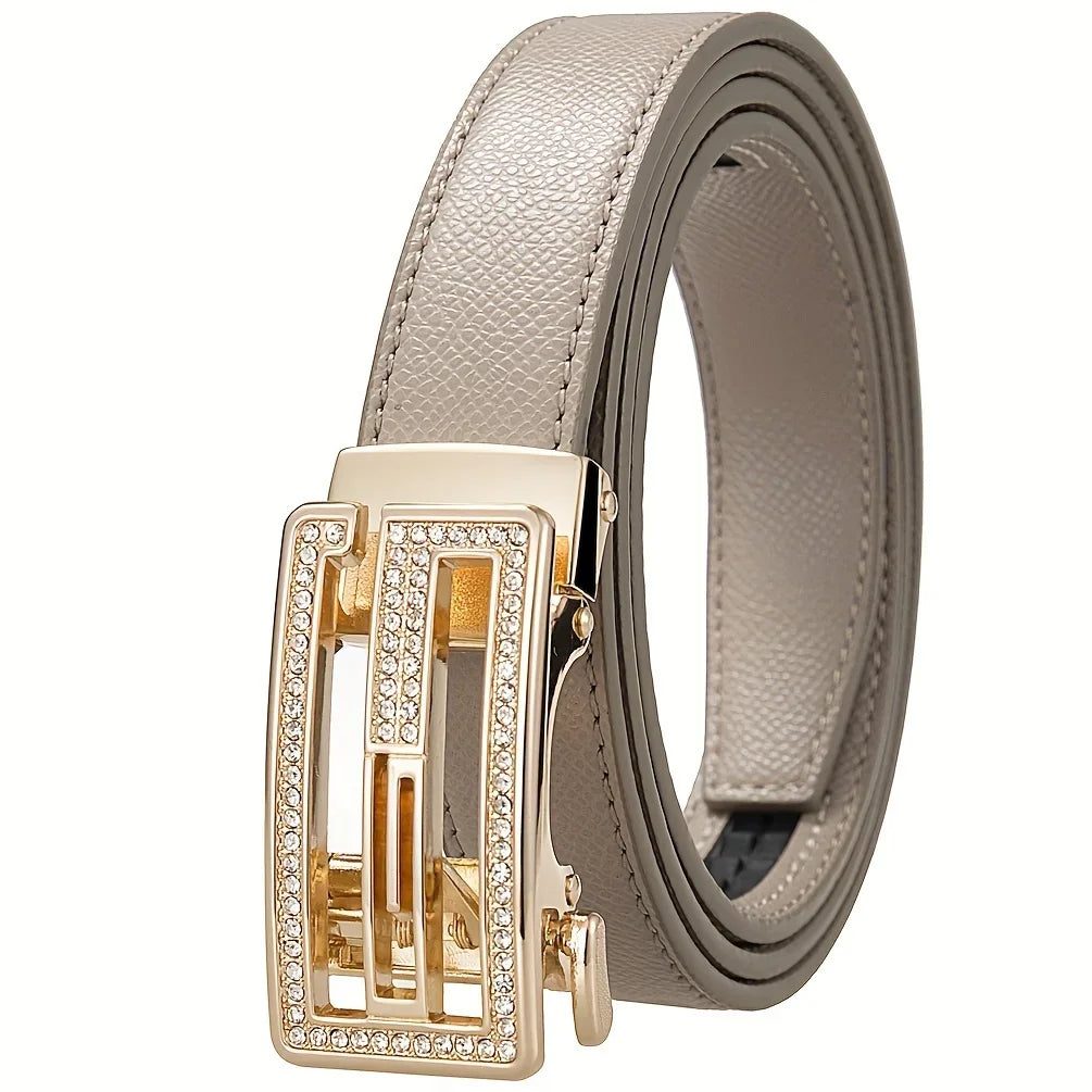 Ceinture Femme en Microfibre – Boucle Automatique Élégante | Style Décontracté & Chic