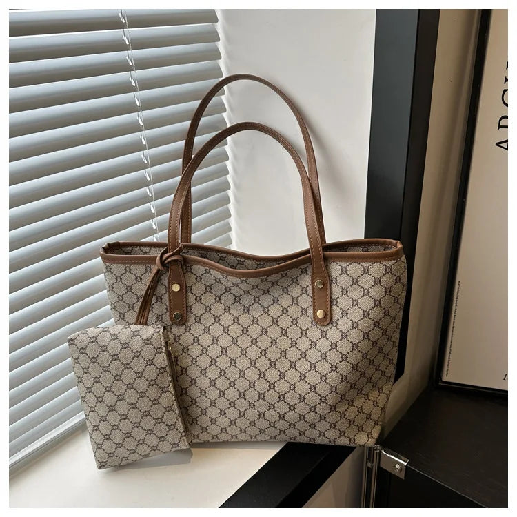 Sac Fourre-Tout Femme Grande Capacité – Tote Bag Élégant PU Cuir avec Pochette Amovible, Style Chic & Tendance 2024