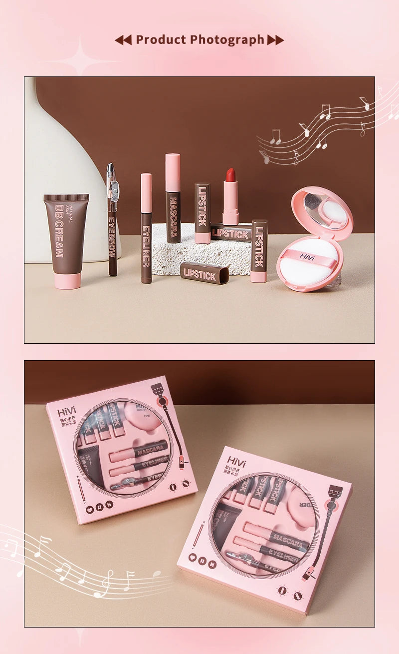 Coffret Maquillage Complet HiVi – Kit Beauté avec Poudre, BB Cream, Rouges à Lèvres, Mascara, Eyeliner & Accessoires