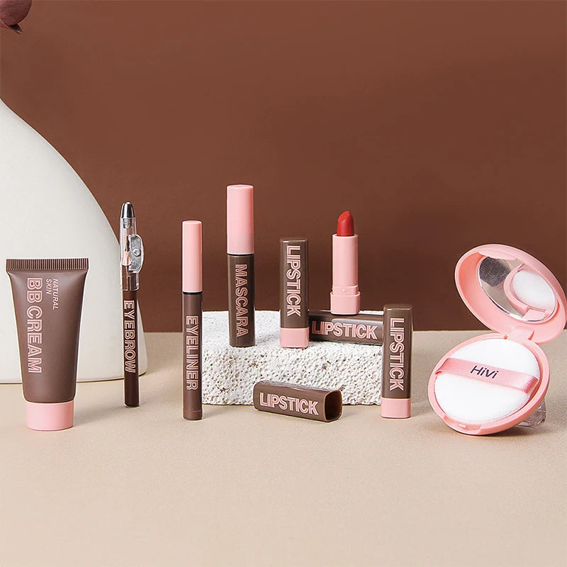 Coffret Maquillage Complet HiVi – Kit Beauté avec Poudre, BB Cream, Rouges à Lèvres, Mascara, Eyeliner & Accessoires