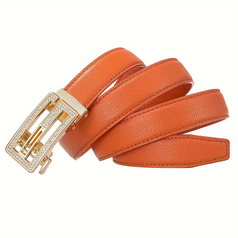 Ceinture Femme en Microfibre – Boucle Automatique Élégante | Style Décontracté & Chic