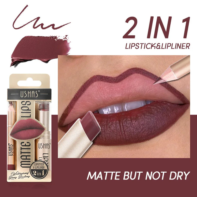Rouge à Lèvres Mat Longue Tenue – Set de 12 Couleurs Ushas | Pigmentation Intense & Application Facile