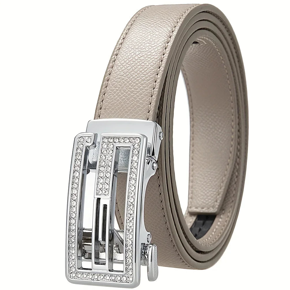 Ceinture Femme en Microfibre – Boucle Automatique Élégante | Style Décontracté & Chic