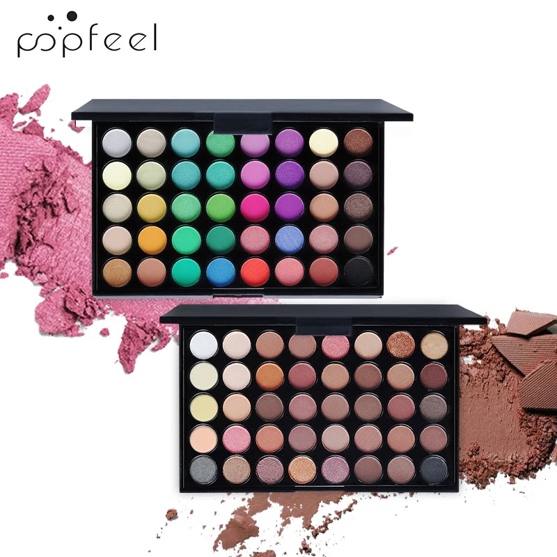 Palette Fards à Paupières 40 Couleurs POPFEEL – Longue Tenue & Haute Pigmentation