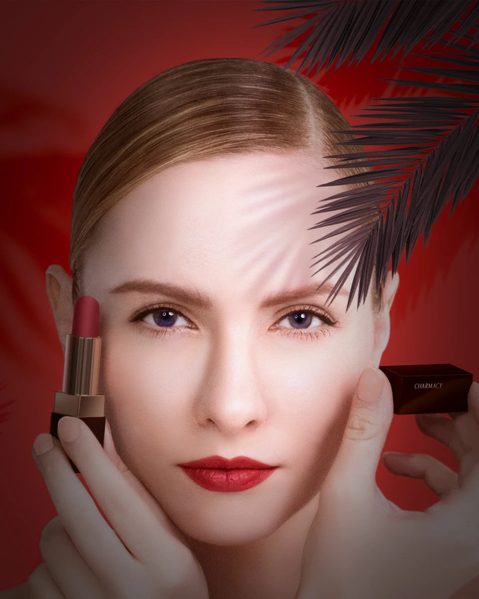 Rouge à Lèvres Hydratant Luxe CHARMACY Milano – Velours Haute Qualité, Longue Tenue & Brillance Professionnelle
