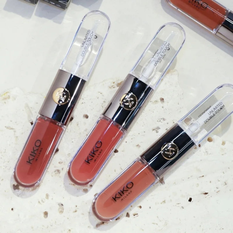 KIKO – Rouge à Lèvres Double Embout avec Miroir | Brillant & Hydratant, Longue Tenue
