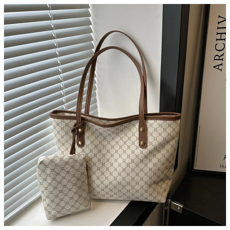 Sac Fourre-Tout Femme Grande Capacité – Tote Bag Élégant PU Cuir avec Pochette Amovible, Style Chic & Tendance 2024