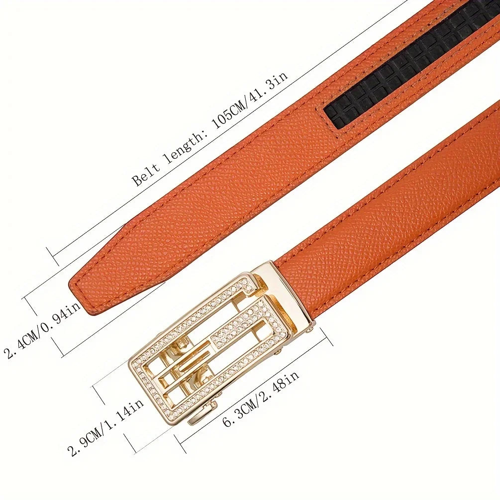 Ceinture Femme en Microfibre – Boucle Automatique Élégante | Style Décontracté & Chic
