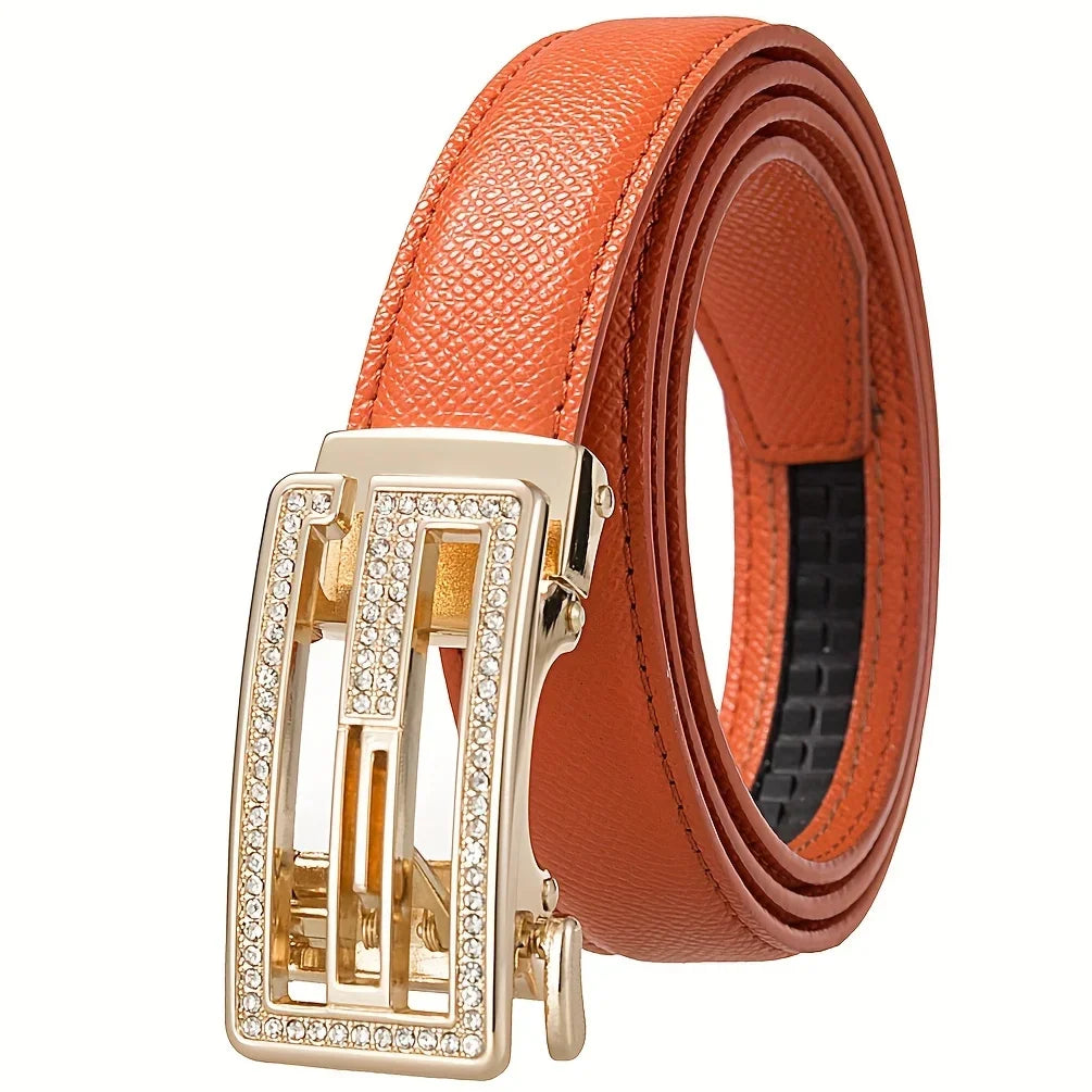 Ceinture Femme en Microfibre – Boucle Automatique Élégante | Style Décontracté & Chic