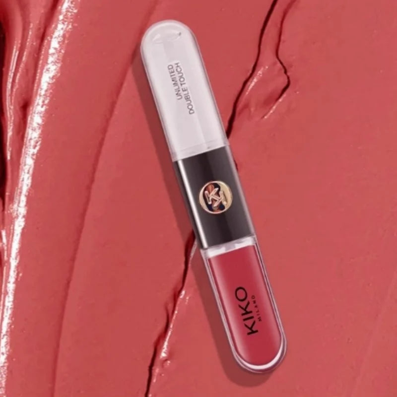 KIKO – Rouge à Lèvres Double Embout avec Miroir | Brillant & Hydratant, Longue Tenue