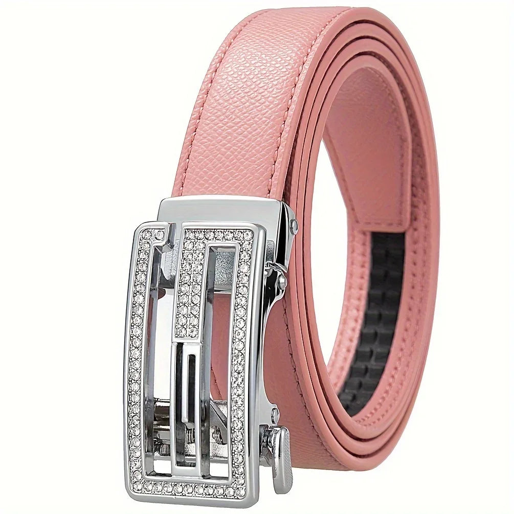 Ceinture Femme en Microfibre – Boucle Automatique Élégante | Style Décontracté & Chic