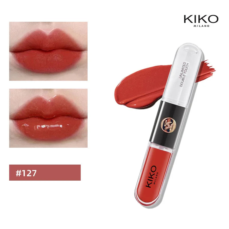KIKO – Rouge à Lèvres Double Embout avec Miroir | Brillant & Hydratant, Longue Tenue