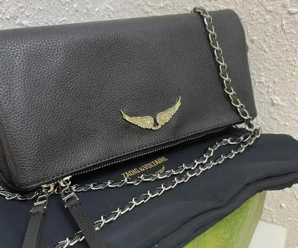 Sac à Main Femme Élégant – Bandoulière Chaîne & Détails Cloutés – Style Vintage Chic Zadig Voltaire