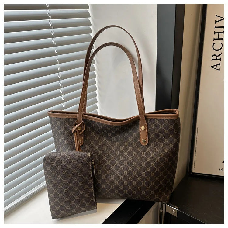 Sac Fourre-Tout Femme Grande Capacité – Tote Bag Élégant PU Cuir avec Pochette Amovible, Style Chic & Tendance 2024