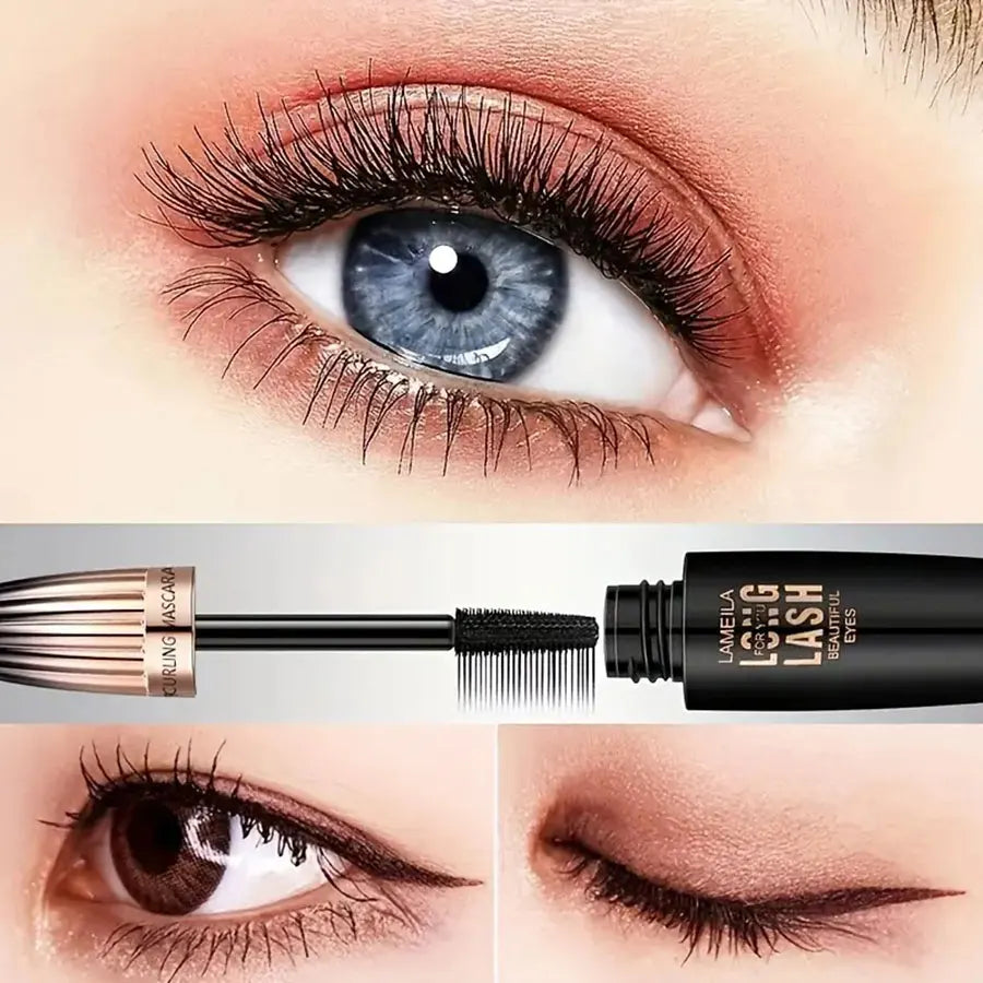 Mascara Étanche 4D – Longue Tenue, Volume & Courbure Intense, Résistant aux Bavures