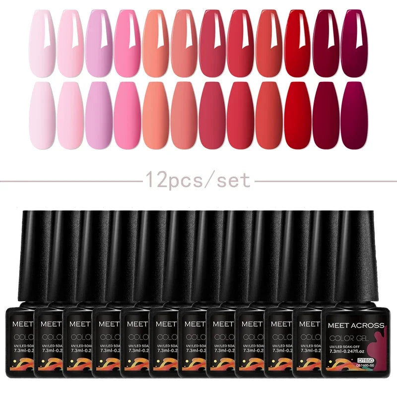 Coffret 12 Vernis Semi Permanents UV LED – Couleurs Intenses & Longue Tenue