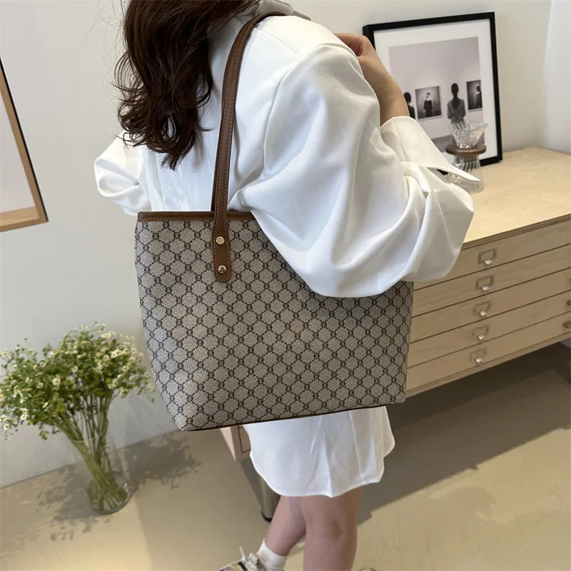 Sac Fourre-Tout Femme Grande Capacité – Tote Bag Élégant PU Cuir avec Pochette Amovible, Style Chic & Tendance 2024
