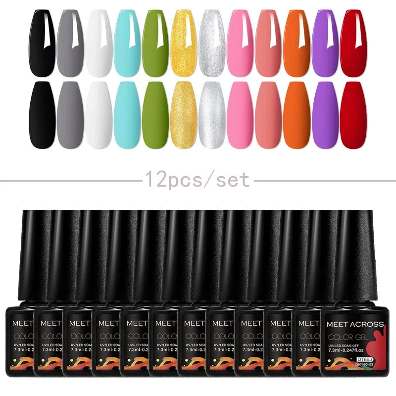 Coffret 12 Vernis Semi Permanents UV LED – Couleurs Intenses & Longue Tenue