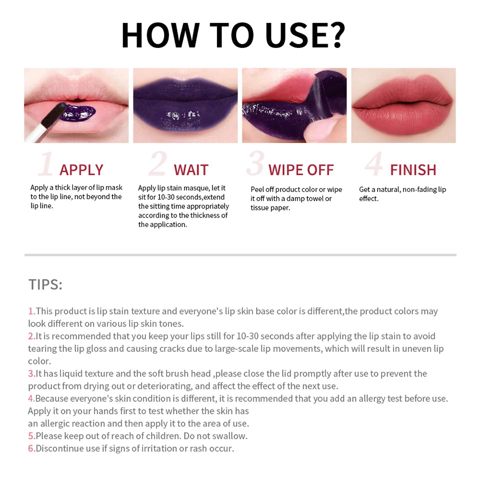 Rouge à lèvres liquide mat – encre longue durée, waterproof, anti-transfert, 3 couleurs