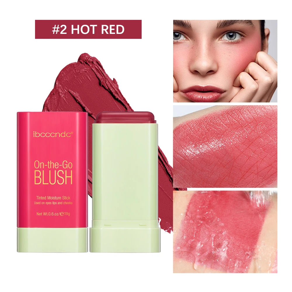 Blush Stick 3 Couleurs – Fard à Joues Crème Longue Tenue Multifonction (Lèvres, Joues & Paupières)