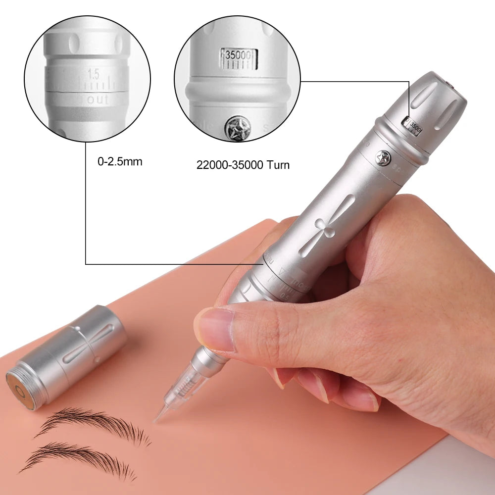 Machine PMU Sans Fil – Stylo Rotatif Professionnel pour Maquillage Permanent, Microblading Sourcils, Eyeliner & Lèvres