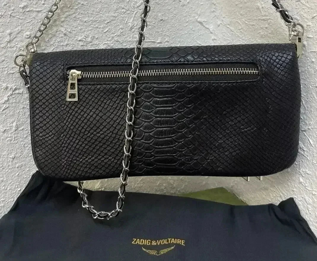 Sac à Main Femme Élégant – Bandoulière Chaîne & Détails Cloutés – Style Vintage Chic Zadig Voltaire