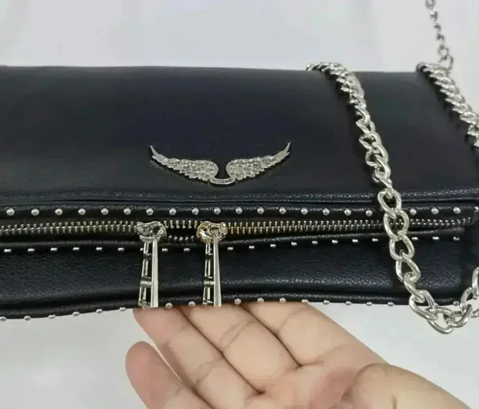 Sac à Main Femme Élégant – Bandoulière Chaîne & Détails Cloutés – Style Vintage Chic Zadig Voltaire