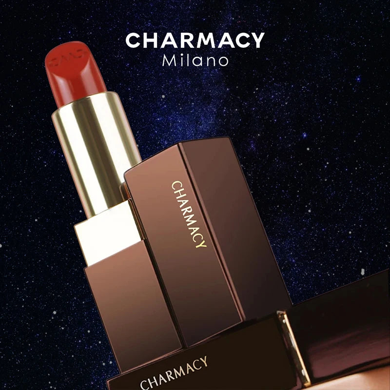 Rouge à Lèvres Hydratant Luxe CHARMACY Milano – Velours Haute Qualité, Longue Tenue & Brillance Professionnelle