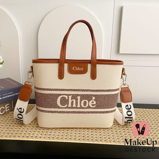 Sac fourre-tout en toile et simili cuir – Élégance décontractée