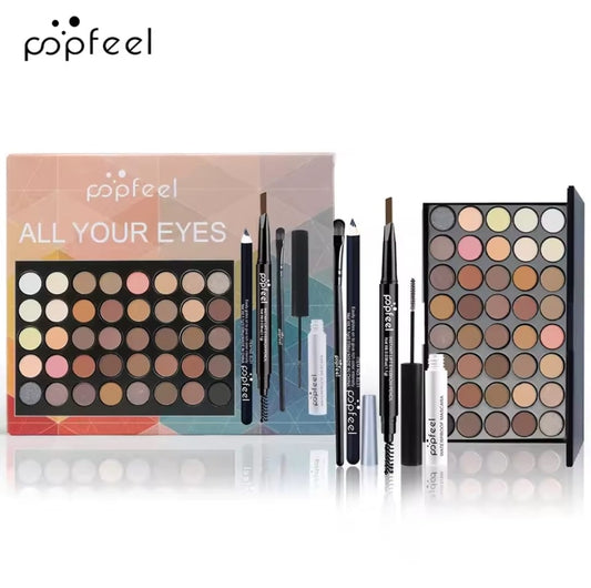 Coffret Maquillage Yeux POPFEEL – Palette 40 Fards, Eye-liner, Mascara & Accessoires