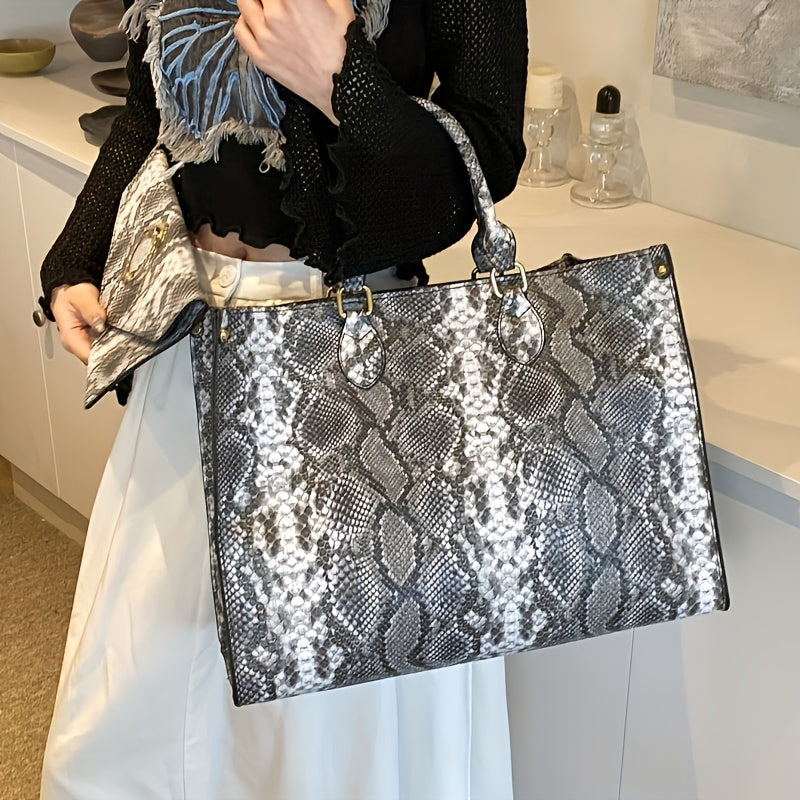 Sac à Épaule Imprimé Serpent 2025 – Tendance Automne/Hiver, Design Rétro Chic, Mode Durable et Élégante