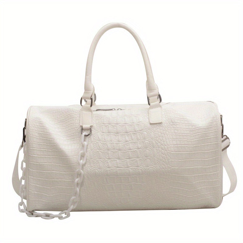 Sac de Sport Femme & Homme – Grande Capacité Effet Croco Chic, Polyvalent et Léger