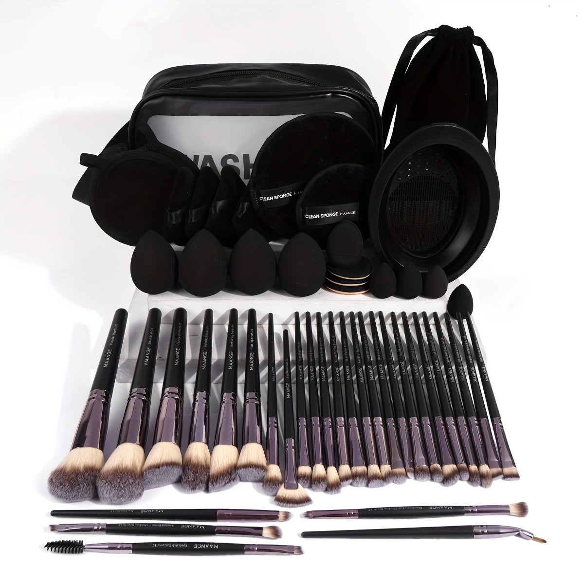 Set de Maquillage Professionnel 53 Pièces – Pinceaux, Éponges & Accessoires avec Trousse de Rangement