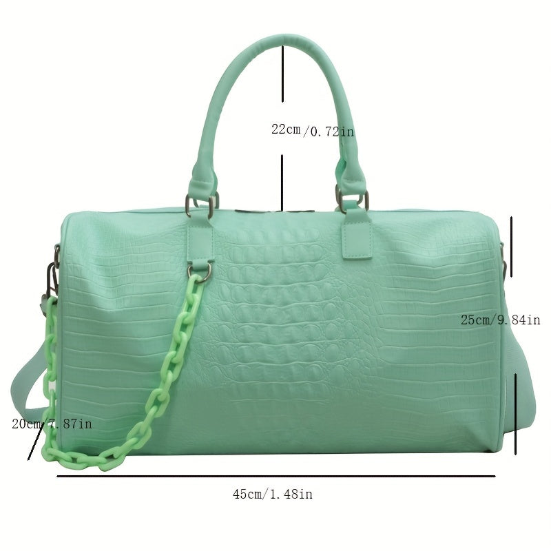 Sac de Sport Femme & Homme – Grande Capacité Effet Croco Chic, Polyvalent et Léger