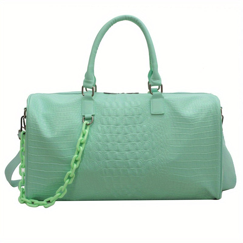 Sac de Sport Femme & Homme – Grande Capacité Effet Croco Chic, Polyvalent et Léger