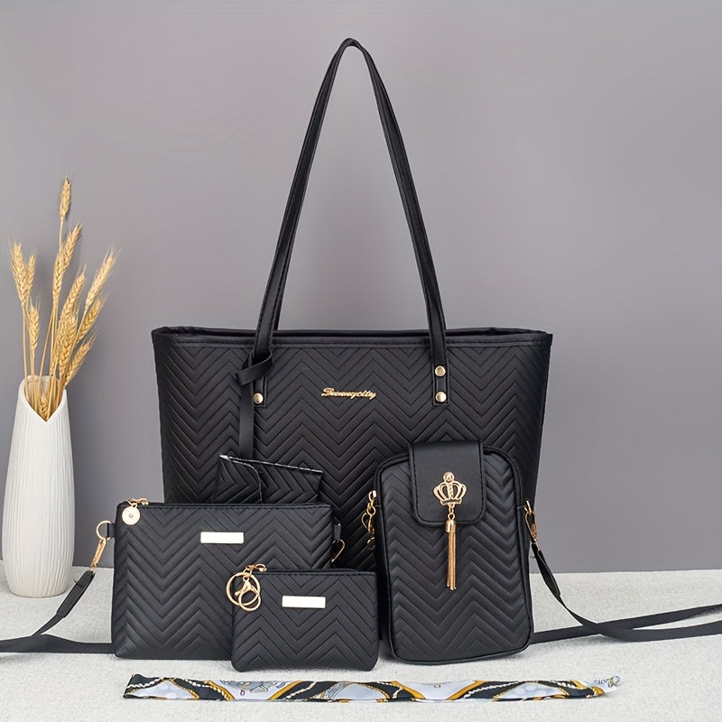 Ensemble de 5 Sacs à Main Femme – Tote, Bandoulière et Pochette – Élégants & Multifonctionnels