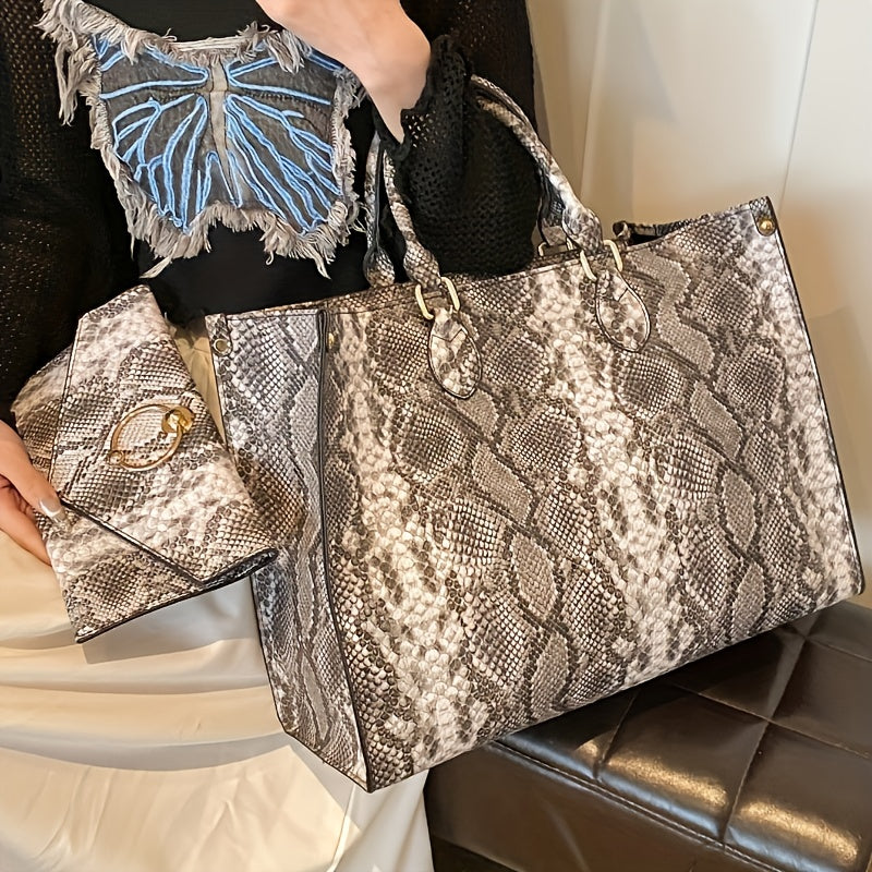 Sac à Épaule Imprimé Serpent 2025 – Tendance Automne/Hiver, Design Rétro Chic, Mode Durable et Élégante