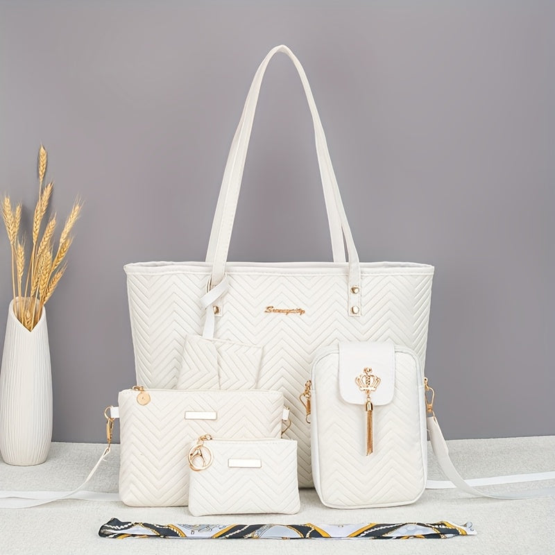 Ensemble de 5 Sacs à Main Femme – Tote, Bandoulière et Pochette – Élégants & Multifonctionnels