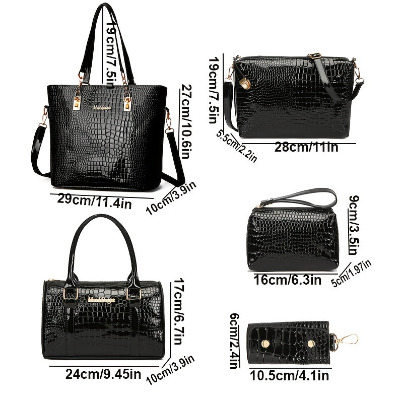 Lot de 5 Sacs à Main Femme Élégants – Polyvalents & Chic, Style Européen