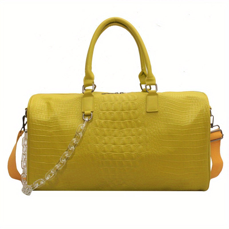 Sac de Sport Femme & Homme – Grande Capacité Effet Croco Chic, Polyvalent et Léger