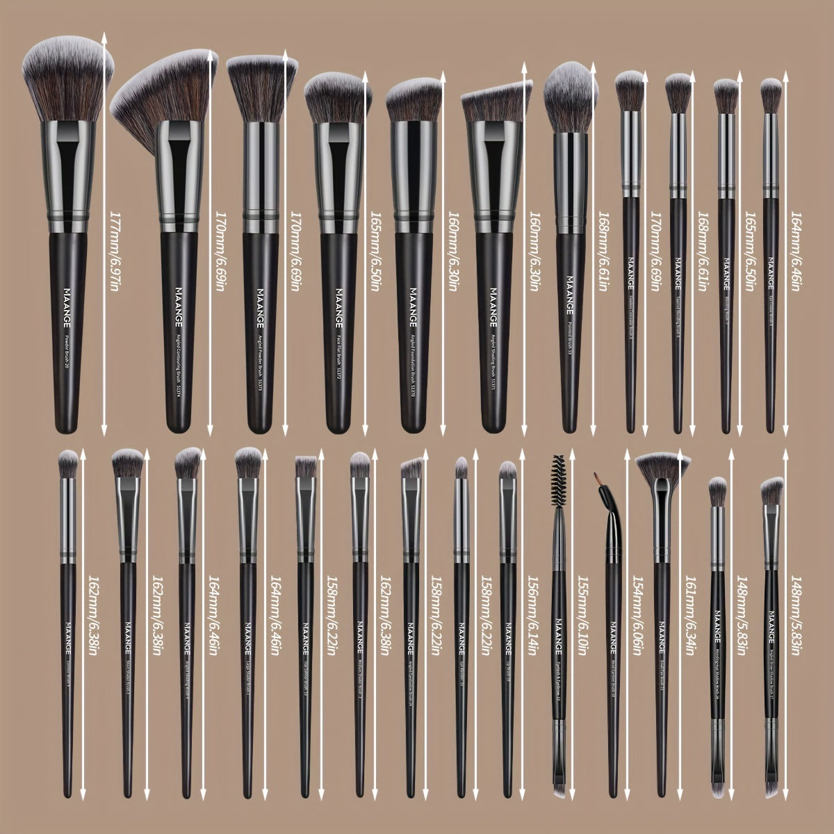 Set de Maquillage Professionnel 37 Pièces – 25 Pinceaux Premium & 12 Éponges avec Boîte de Rangement