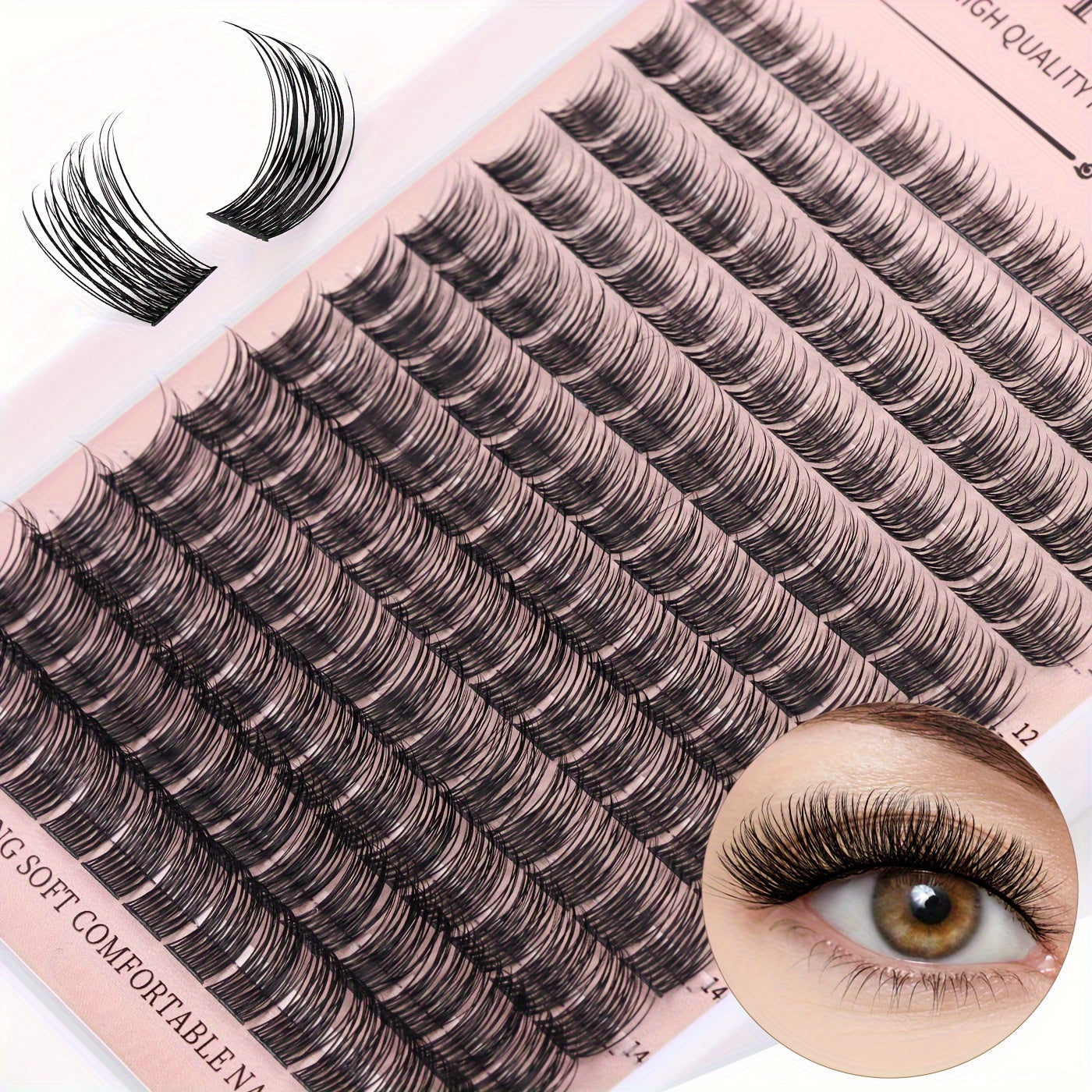 Extensions de Cils DIY – Kit Complet Réutilisable avec Colle et Pince – Cils Courbés Naturels 6 à 15mm
